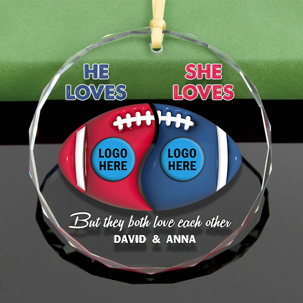 Alternative view of Football Couple - Gridiron football - Custom Team Logo Gifts For American Football Lover
