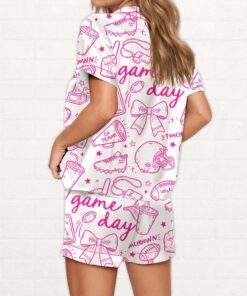 Alternative view of Football Doodles Game Day Silky Satin Pajama Set