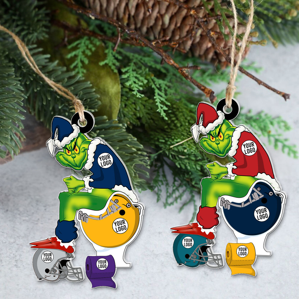 Alternative view of Football Player Ornaments - Green Monster - Custom Team Logo Gifts For Football Lovers