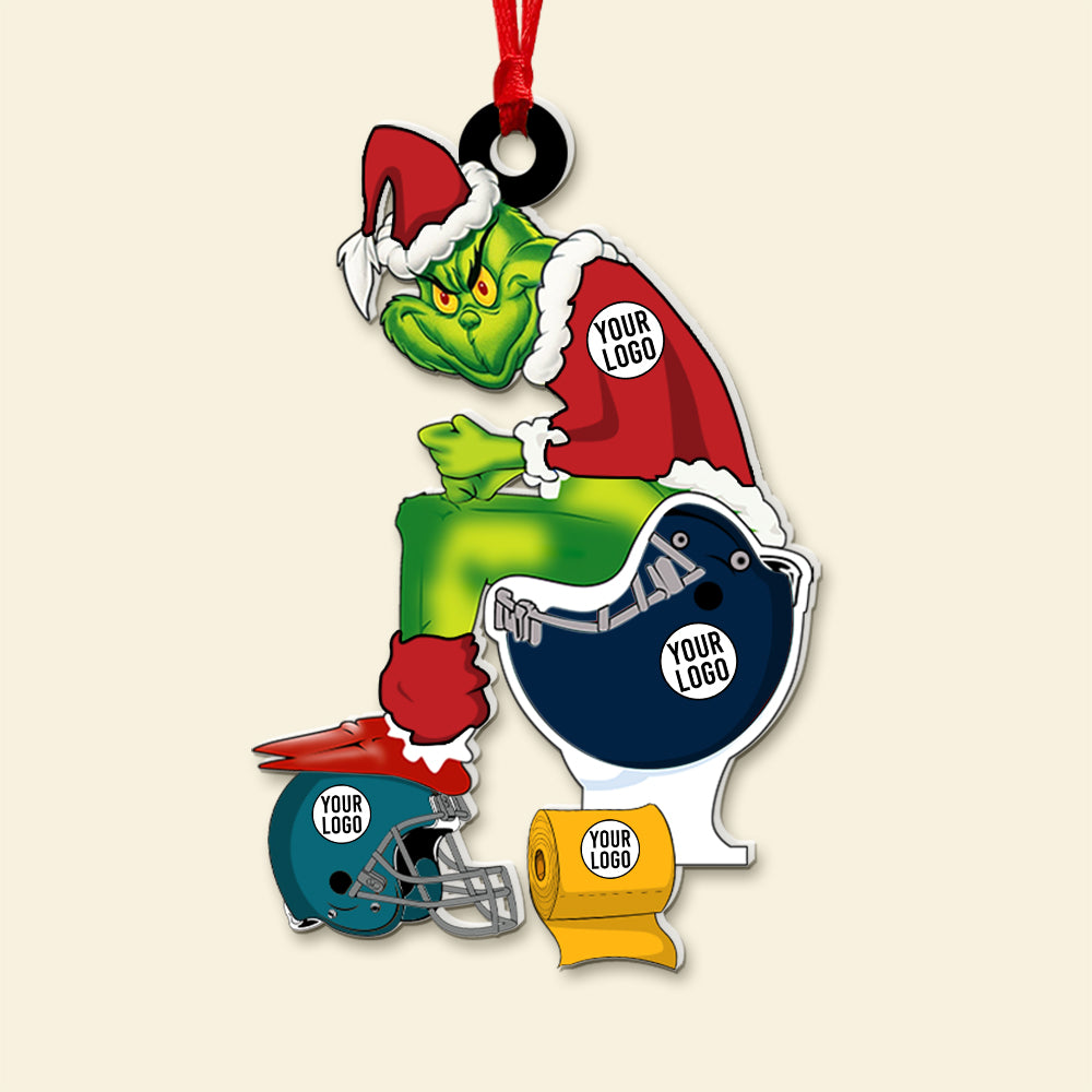 Football Player Ornaments - Green Monster - Custom Team Logo Gifts For Football Lovers - Image 4
