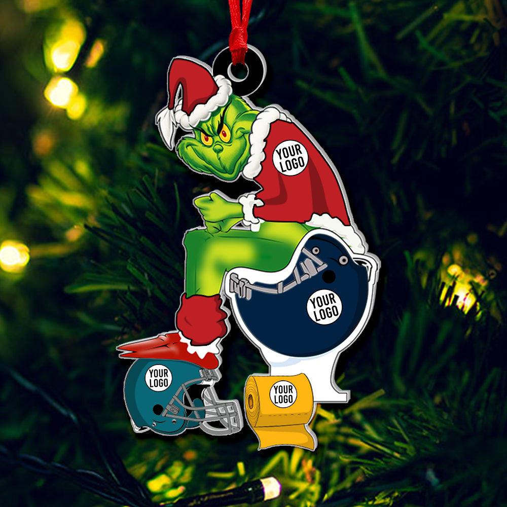 Football Player Ornaments - Green Monster - Custom Team Logo Gifts For Football Lovers - Image 3