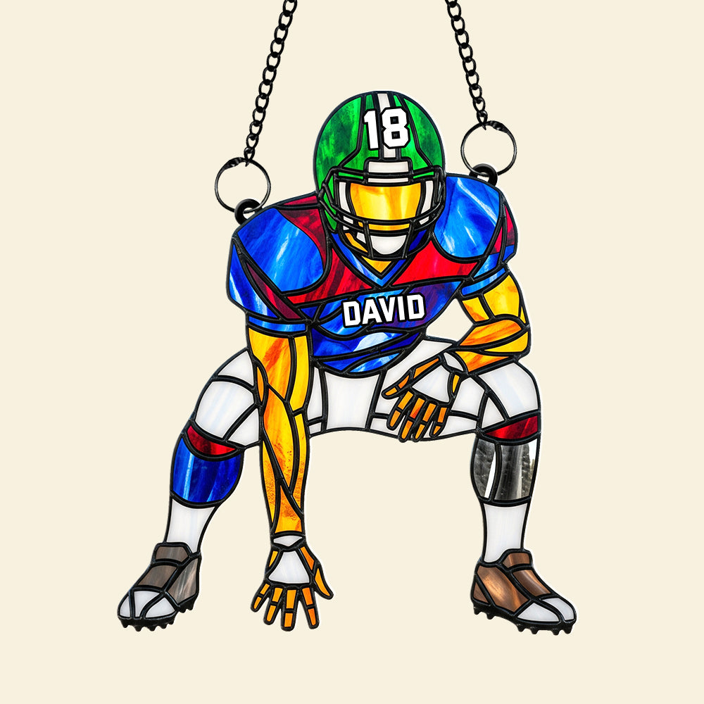 Football Player Suncatcher Ornament - Personalized Gifts For Football Lovers 04ohqn120725 - Image 4