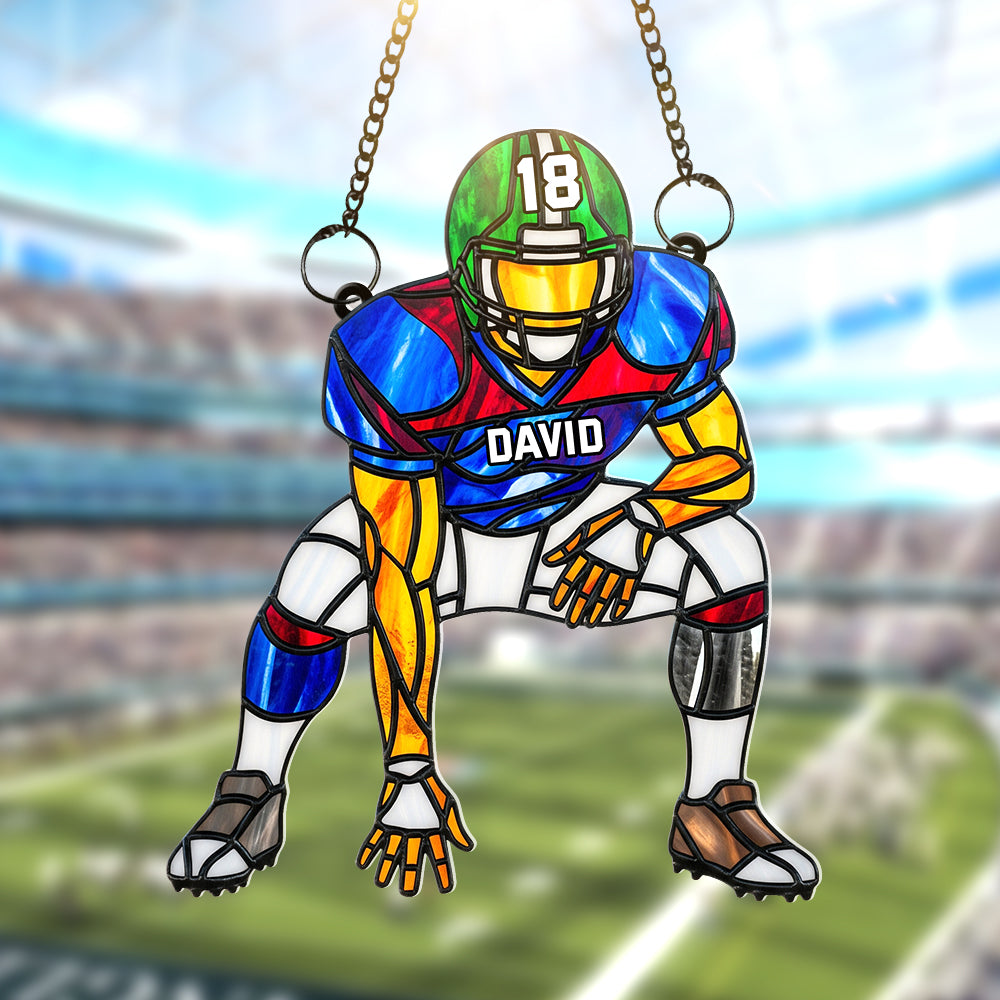 Football Player Suncatcher Ornament - Personalized Gifts For Football Lovers 04ohqn120725