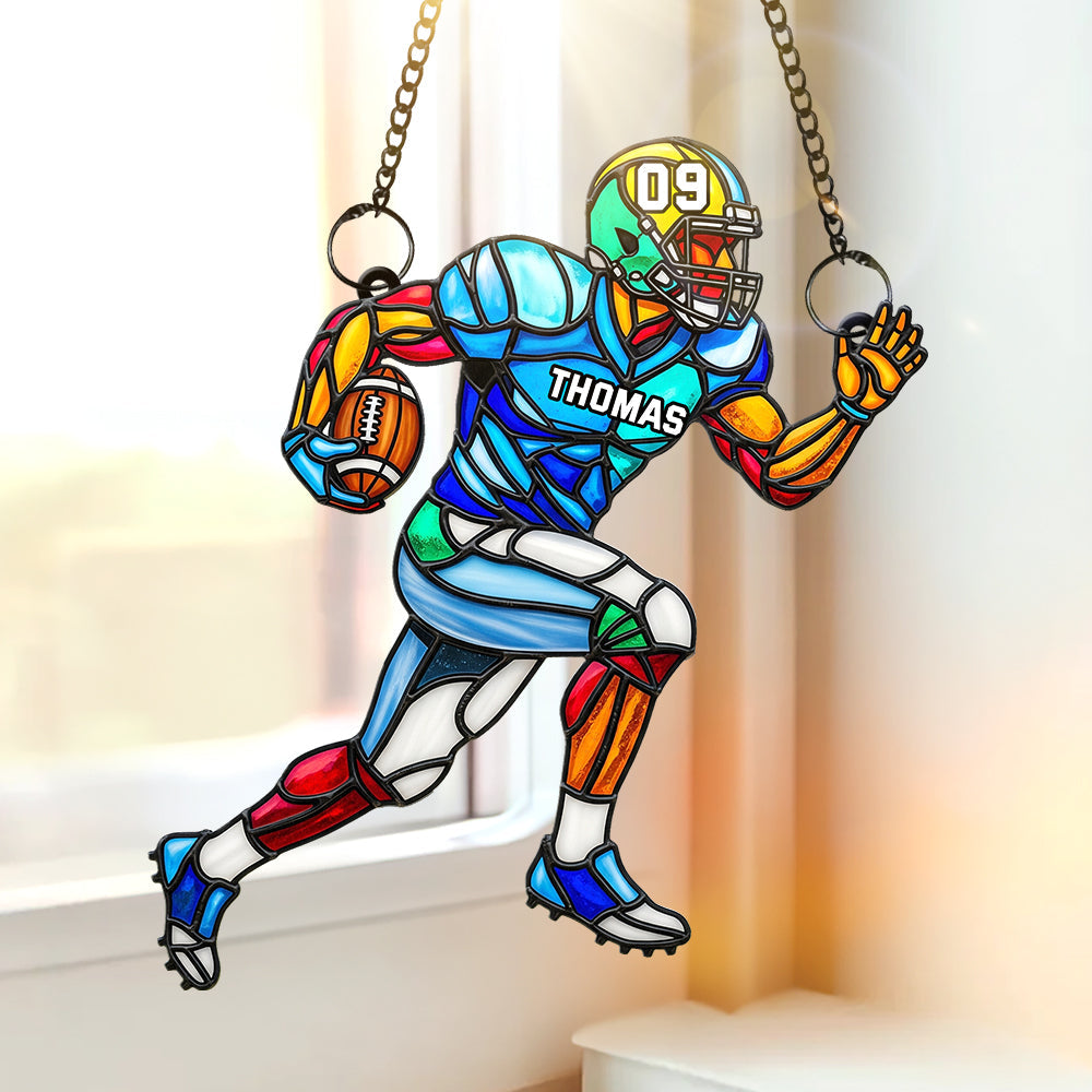 Football Player Suncatcher Ornament - Personalized Gifts For Football Lovers 04ohqn120725 - Image 3
