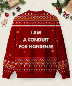 Alternative view of For Nonsense Red Ugly Christmas Fuzzy Fleece Sweatshirt