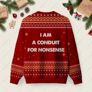 Alternative view of For Nonsense Red Ugly Christmas Fuzzy Fleece Sweatshirt