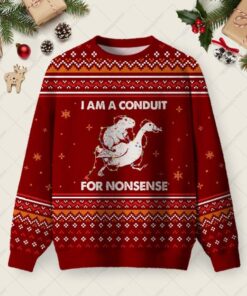 For Nonsense Red Ugly Christmas Fuzzy Fleece Sweatshirt