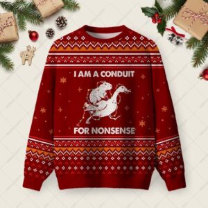 For Nonsense Red Ugly Christmas Fuzzy Fleece Sweatshirt