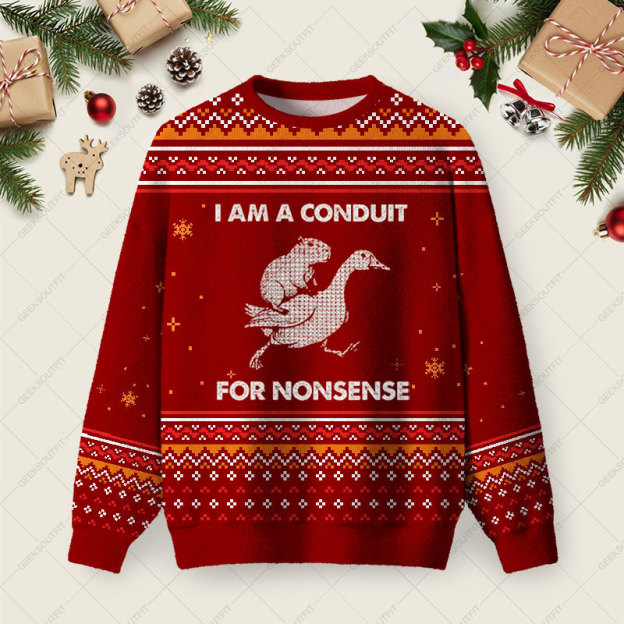 For Nonsense Ugly Christmas Fuzzy Fleece Sweatshirt