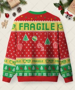 Alternative view of Fragile Holiday Cheer Ugly Christmas Fuzzy Fleece Sweatshirt