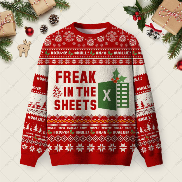 Freak in the Sheets Red Ugly Christmas Fuzzy Fleece Sweatshirt
