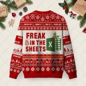 Alternative view of Freak in the Sheets Red Ugly Christmas Fuzzy Fleece Sweatshirt