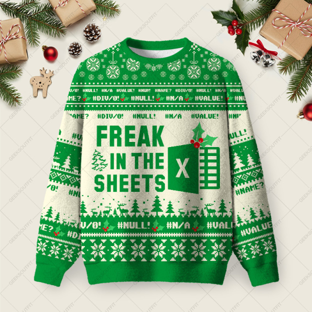 Freak in the Sheets Ugly Christmas Fuzzy Fleece Sweatshirt