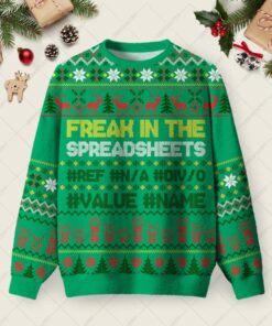 Freak In The Spreadsheets Ugly Christmas Fuzzy Fleece Sweatshirt