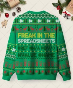 Alternative view of Freak In The Spreadsheets Ugly Christmas Fuzzy Fleece Sweatshirt