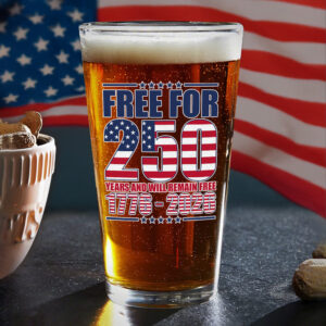 Alternative view of Free For America 250 Years Print Beer Glass TH10 894595