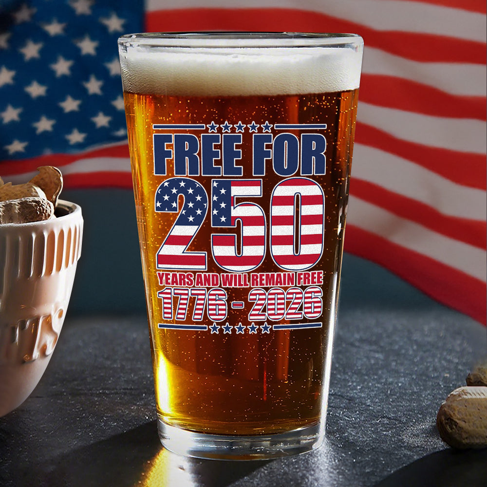 Alternative view of Free For America 250 Years Print Beer Glass TH10 894595
