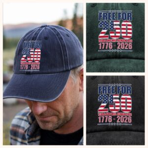 Alternative view of Free For America 250 Years Washed Denim Baseball Cap TH10 894593