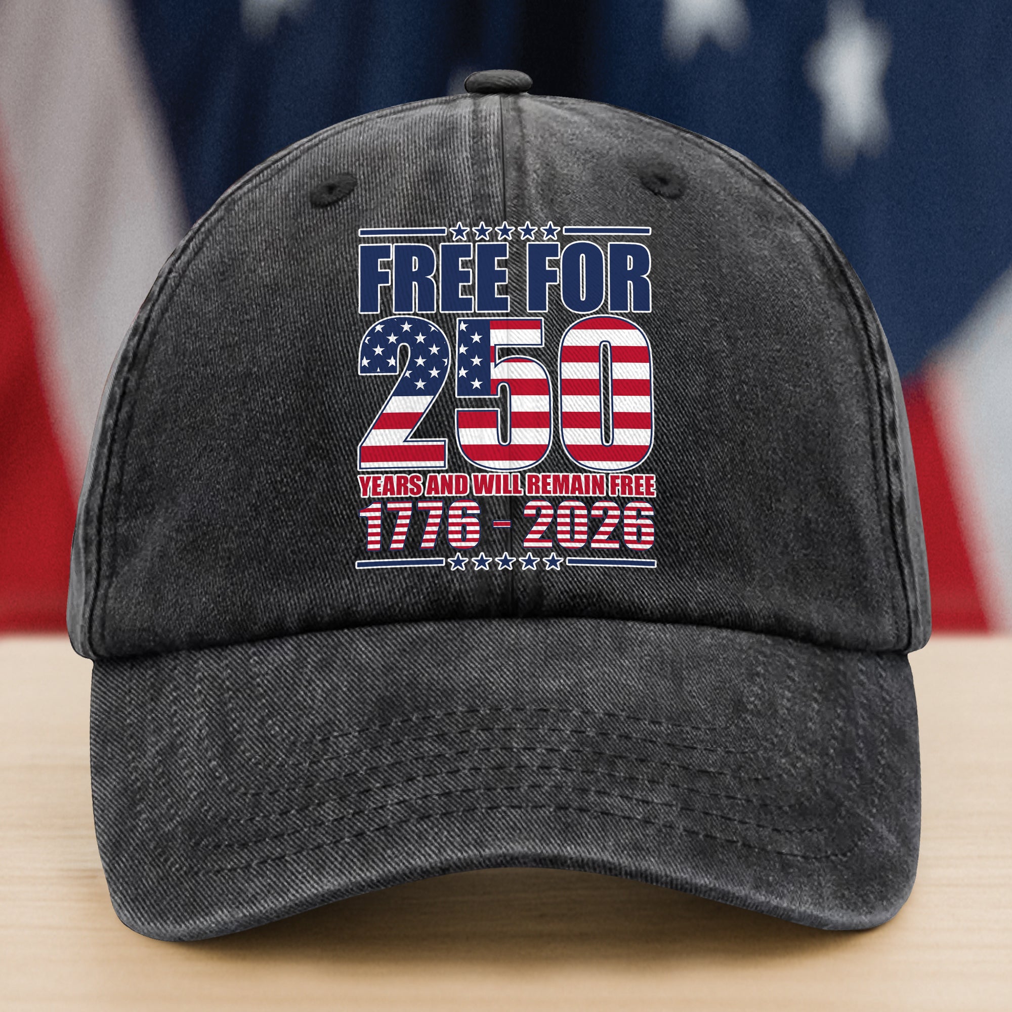 Free For America 250 Years Washed Denim Baseball Cap TH10 894593
