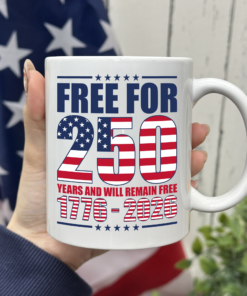 Alternative view of Free For America 250 Years White Mug