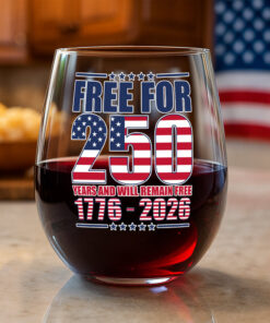 Free For America 250 Years Wine Glass