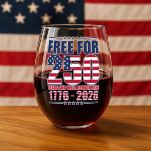 Alternative view of Free For America 250 Years Wine Glass TH10 894589