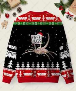 Alternative view of Free Hugs Red Ugly Christmas Fuzzy Fleece Sweatshirt