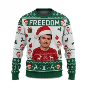 Alternative view of Freedom Charlie Kirk Christmas Ugly Sweater