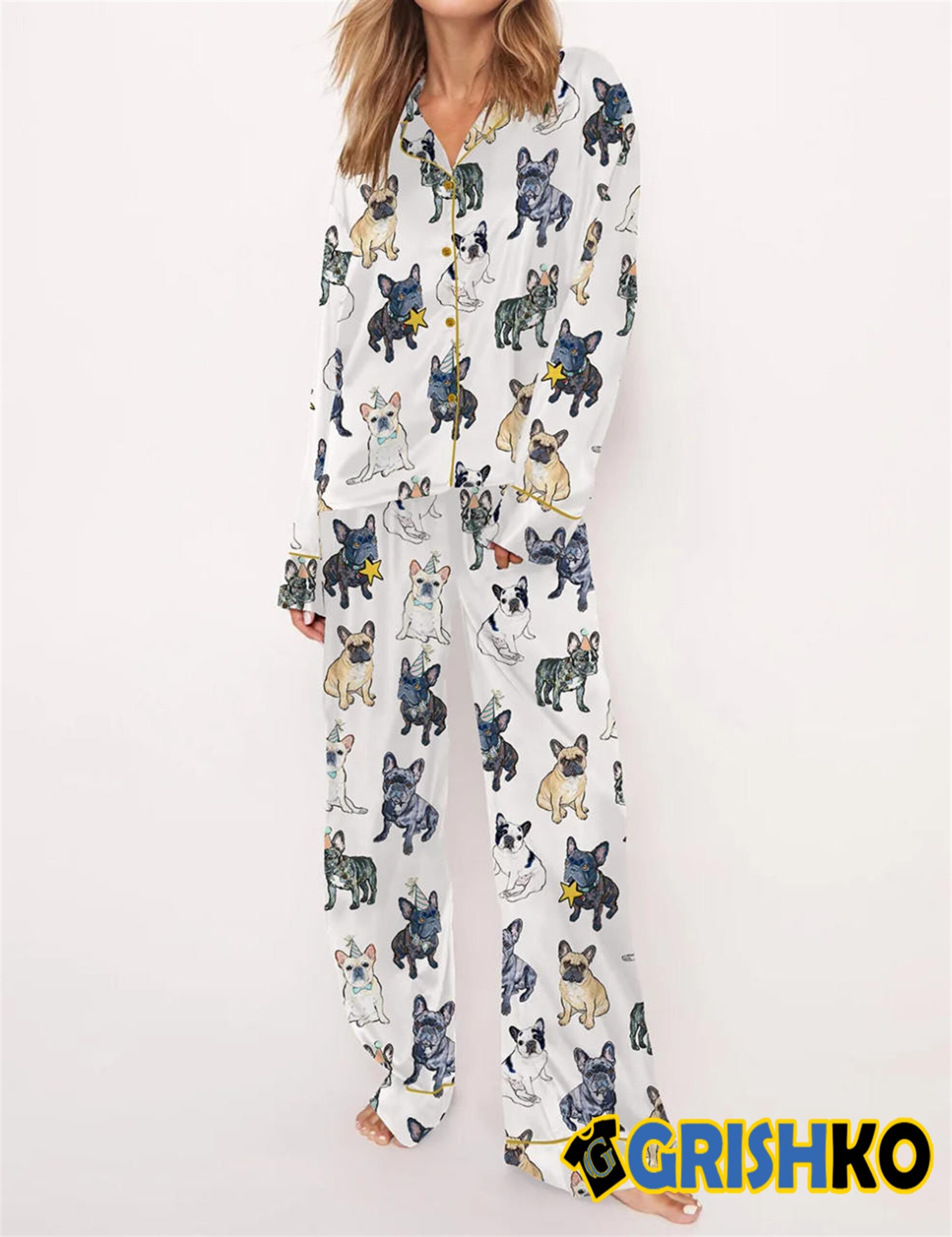 Alternative view of French Bulldog Pajama Set