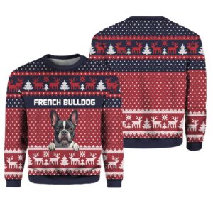 Alternative view of French Bulldog Ugly Xmas Sweater - Grishko.com