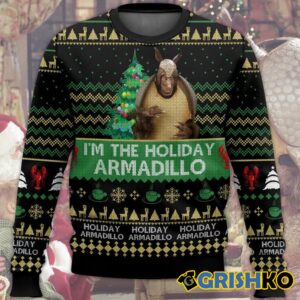 Friends I'm The Holiday Armadillo Ross Ugly Christmas Sweater - Grishko.com