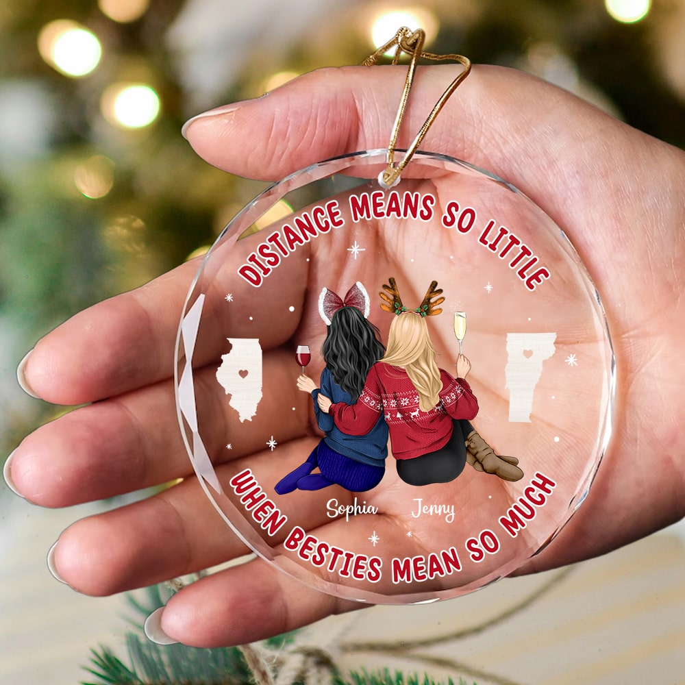 Friends Ornament - Long Distance - Personalized Gifts With Custom State For Besties - Image 5