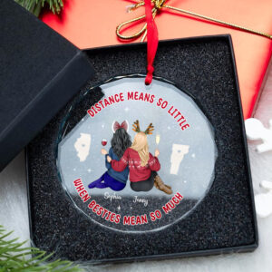 Alternative view of Friends Ornament - Long Distance - Personalized Gifts With Custom State For Besties