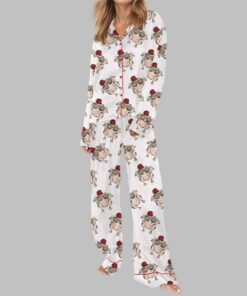 Alternative view of Friendsgiving Turkey Satin Pajama Set