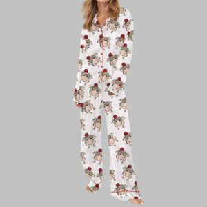 Alternative view of Friendsgiving Turkey Satin Pajama Set