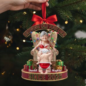 Frisky Old Couple Ornament - Personalized Christmas Gifts For Couples 04OHLU200925