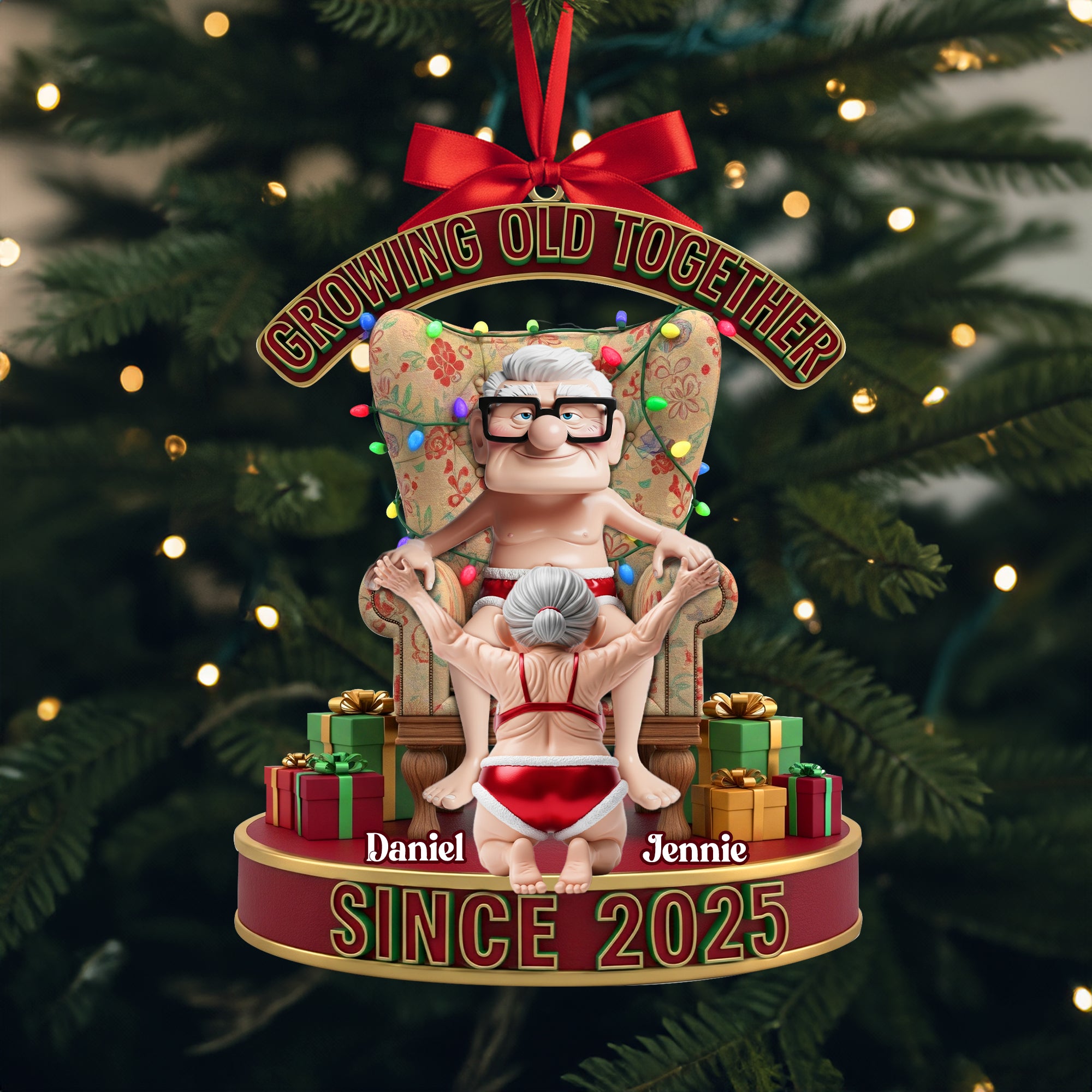 Frisky Old Couple Ornament - Personalized Christmas Gifts For Couples 04OHLU200925 - Image 3