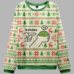 Frog Behave No Ugly Christmas Sweater - gullprint.com