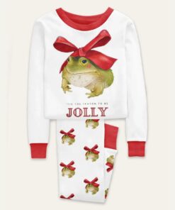 Frog Christmas Tis The Season To Be Jolly Art Print Pajama Set
