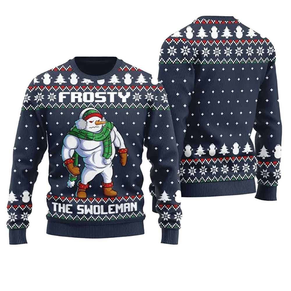 Frosty Swoleman Ugly Christmas Sweater - Grishko.com