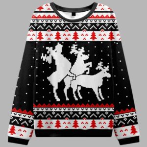 Fuck Elk Ugly Christmas Sweater - gullprint.com