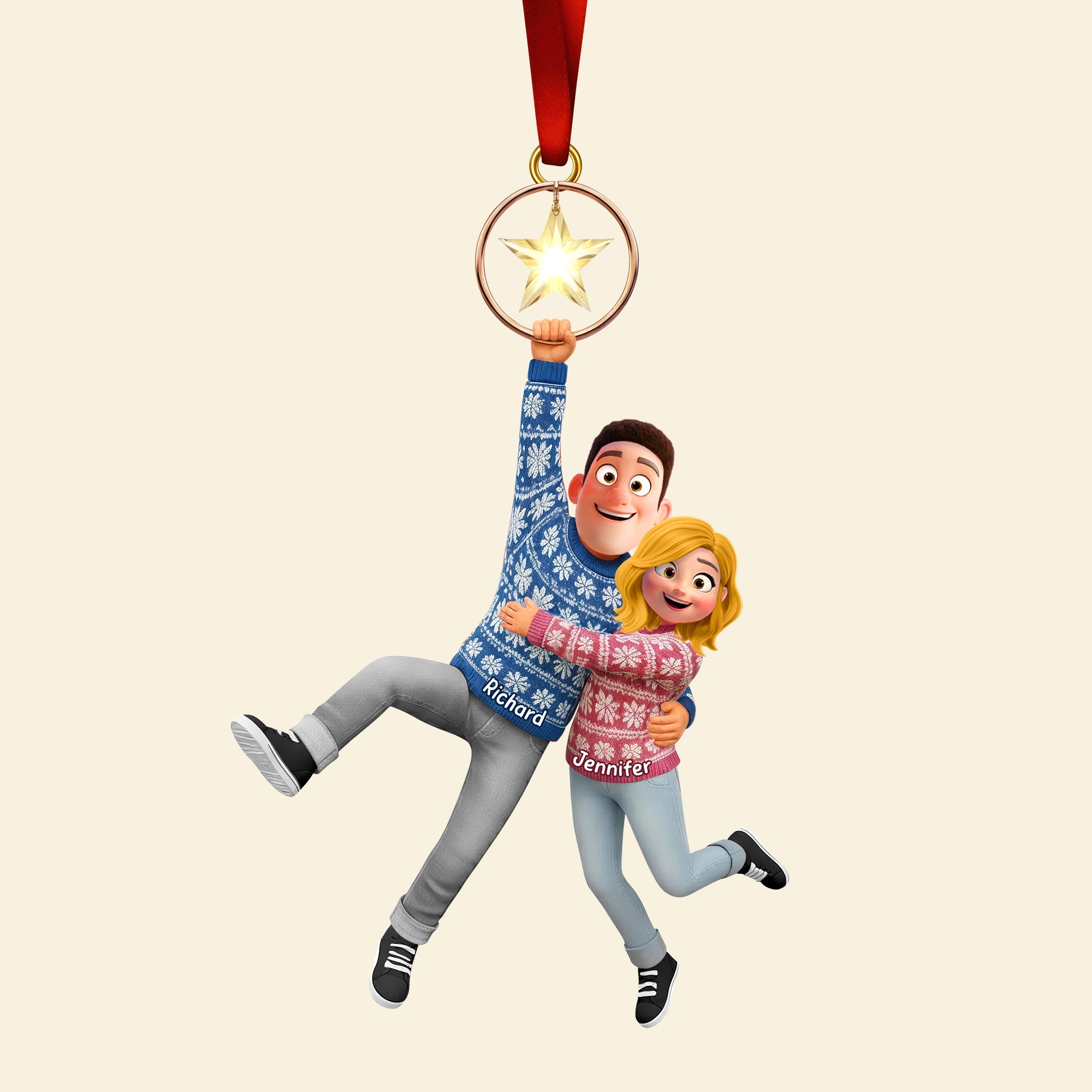 Fun Couple Hanging Together Acrylic Ornament - Personalized Gifts For Couple 01qhqn281025 - Image 4