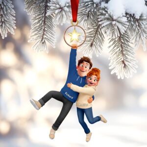 Fun Couple Hanging Together Acrylic Ornament - Personalized Gifts For Couple 01qhqn281025