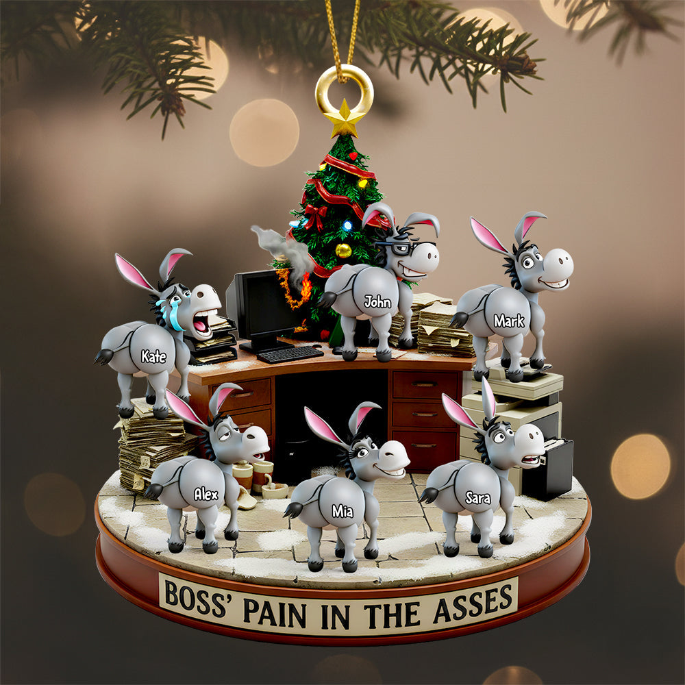 Alternative view of Fun Donkey Coworkers Ornament, Personalized Gifts For Boss 02QHDT250925