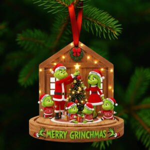 Alternative view of Fun Green Family Christmas Ornament, Personalized Gifts For Family 01qhqn180925