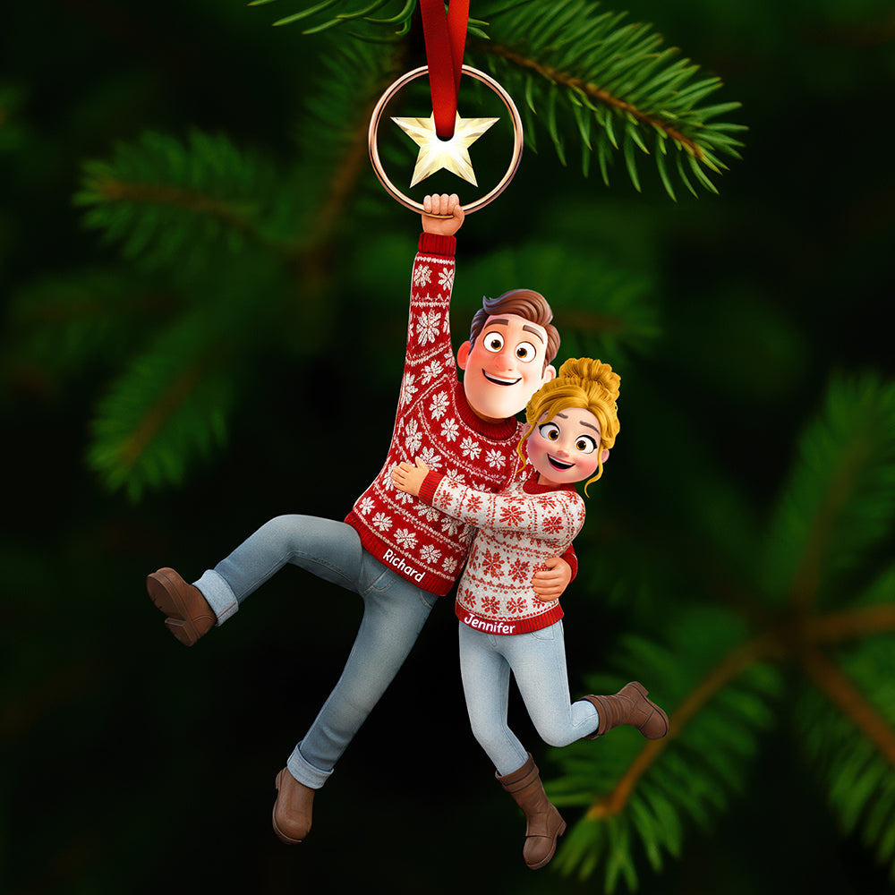 Alternative view of Fun Hanging Couple Ornament - Personalized Gifts For Couple 02qhqn031025