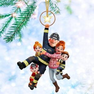 Alternative view of Fun Hanging Firefighter Family Ornament, Personalized Gifts For Family 04qhqn061025