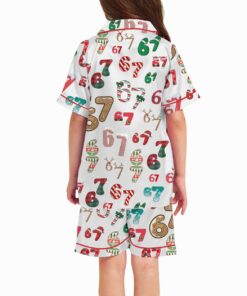 Alternative view of Funny 67 Meme Christmas Silky Satin Pajama Set