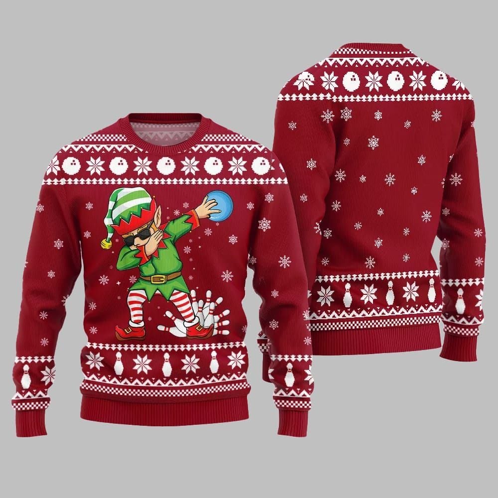Funny Bowling Ugly Sweater 2025 Christmas - Grishko.com