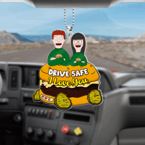 Alternative view of Funny Burger Couple Ornament - Personalized Christmas Car Ornament 05tgpu080125hg